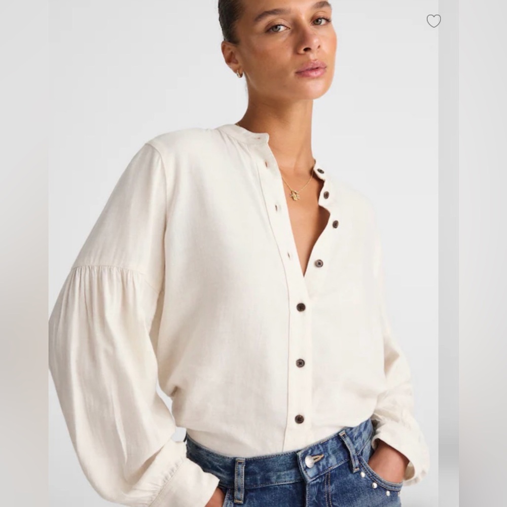 Madewell Small Stand-Collar Button-Up Shirt in Flannel NW750